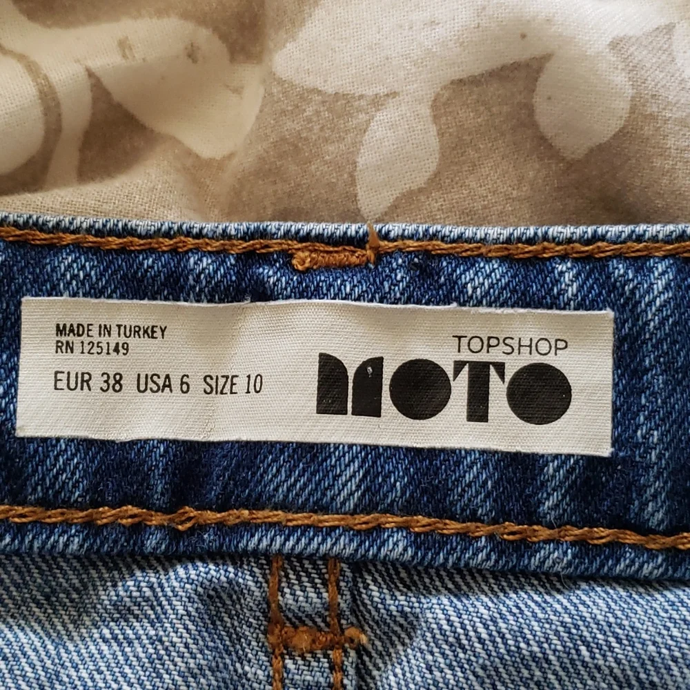 TOPSHOP MOTO Denim Mini w/ Stripe Size 6